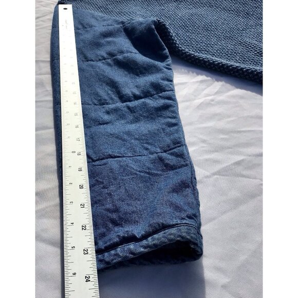 Vtg Danish Blue Willi’s Zip Natural Cotton Knit Sweater Denim Jacket Women’s XL - Picture 12 of 16